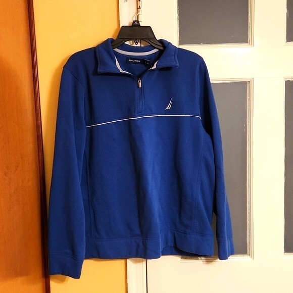 Nautica Men's Dark Blue Quarter Zip Pullover Size M - Picture 1 of 6